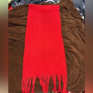 Freshman 1996 Red Knit Fringe Tube Top — Size M